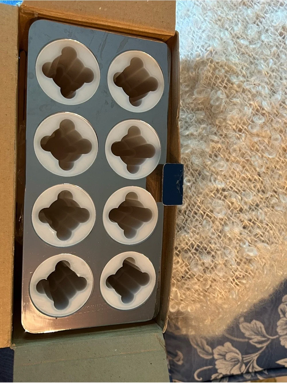 Williams-Sonoma Blue and Cream Space Pop Molds Box